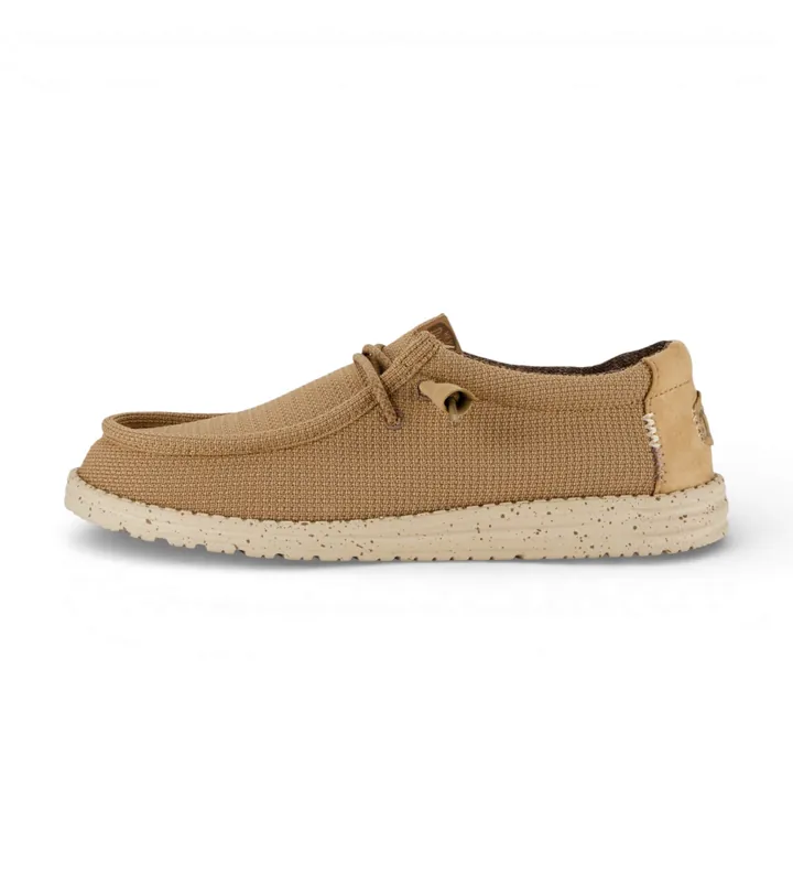 HeyDude para hombre. HD40403 Zapatillas Wally Sport Mesh marrón (42), Tela, Plano, Cordones, Casual