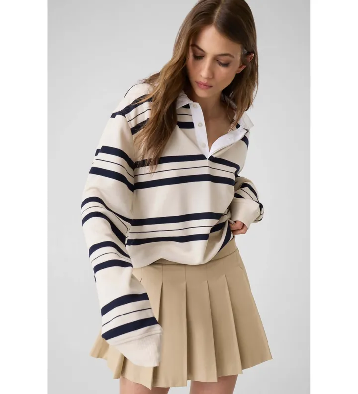 Guess para mujer. W6YD14W2940 Minifalda Plisada Juliane beige (M), Casual, Algodón