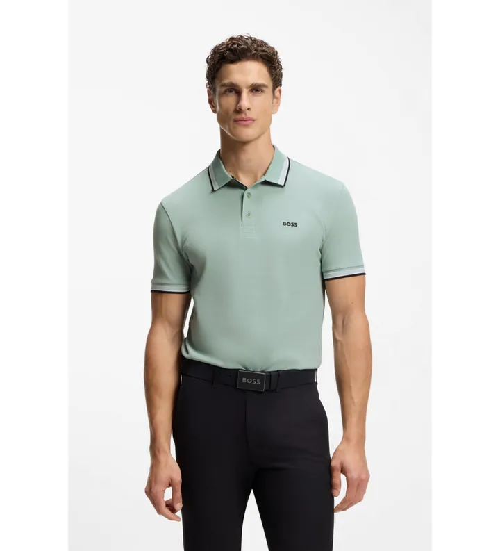 BOSS para hombre. 50469055 Polo Paddy verde (XXL), Casual, Algodón, Manga corta