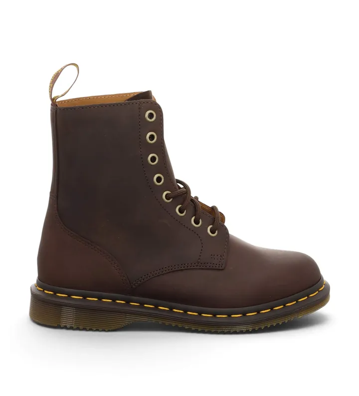 Dr Martens unisex. 43654200 Botas de Piel Daphny 8i marrón (36), Plano, Cordones, Casual