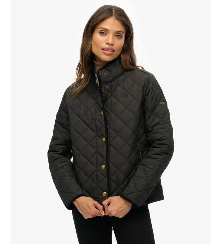 Superdry para mujer. W5012040A Chaqueta Forrada Estate Country negro (L), Casual, Poliéster