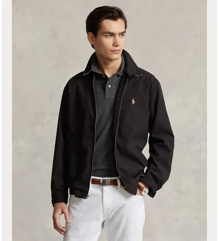 Polo Ralph Lauren para hombre. 710548506003 Chaqueta con doble fuelle negro (L), Casual, Algodón, Poliéster