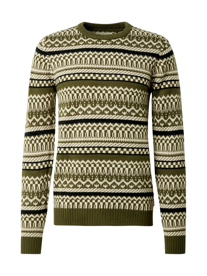 BLEND Jersey crema / verde oscuro / negro