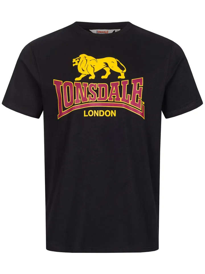 LONSDALE Camiseta 'Taverham' amarillo / granadina / negro
