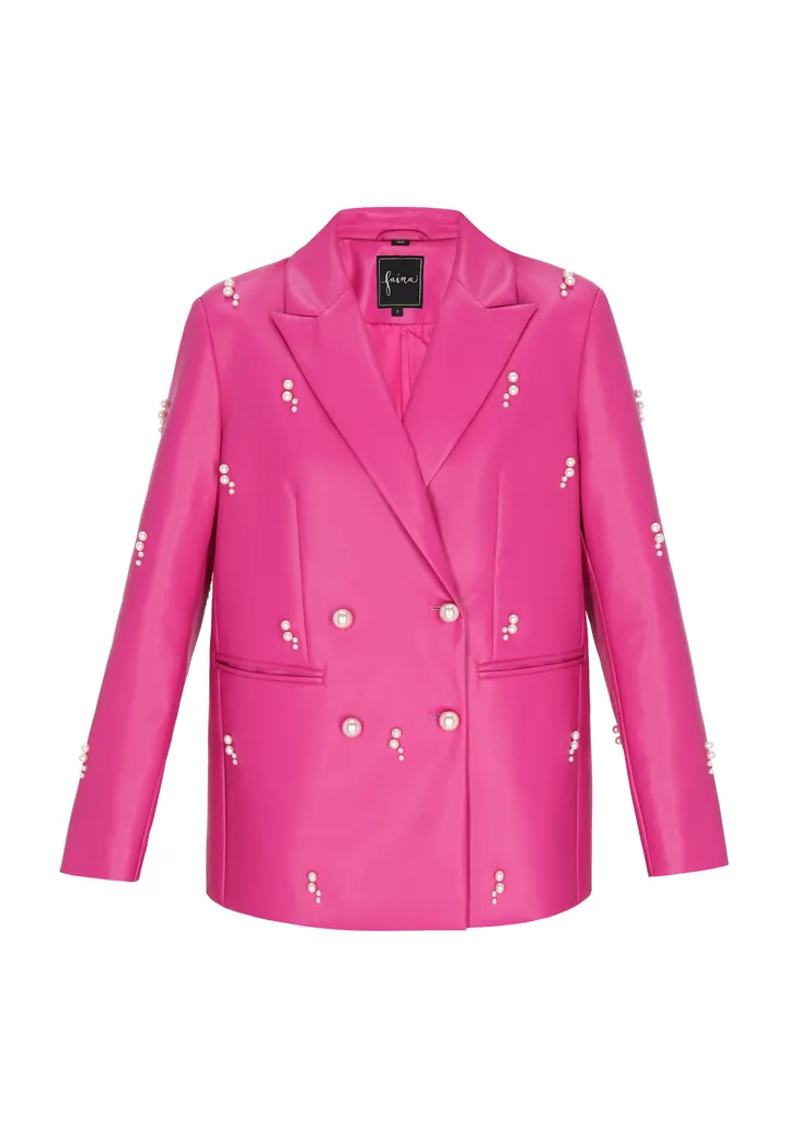 faina Blazer 'Fashion Look' fucsia / blanco perla
