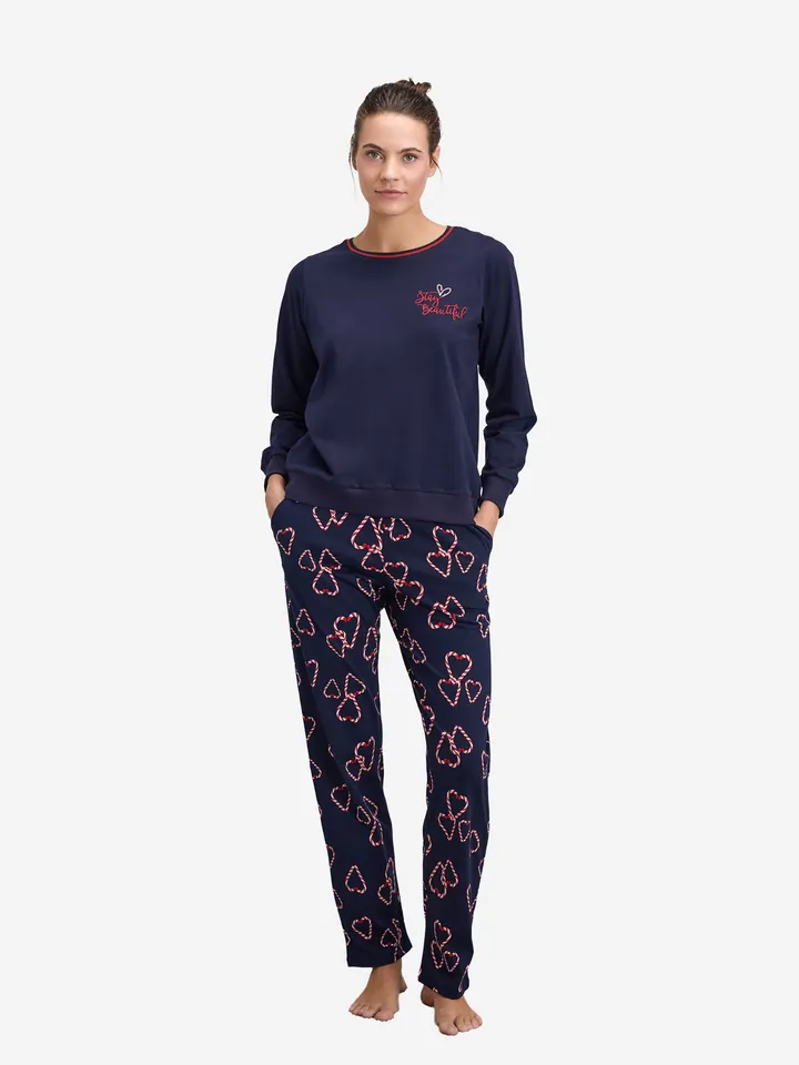 Goldenbay Pijama 'Magnolia' azul oscuro / rojo / blanco