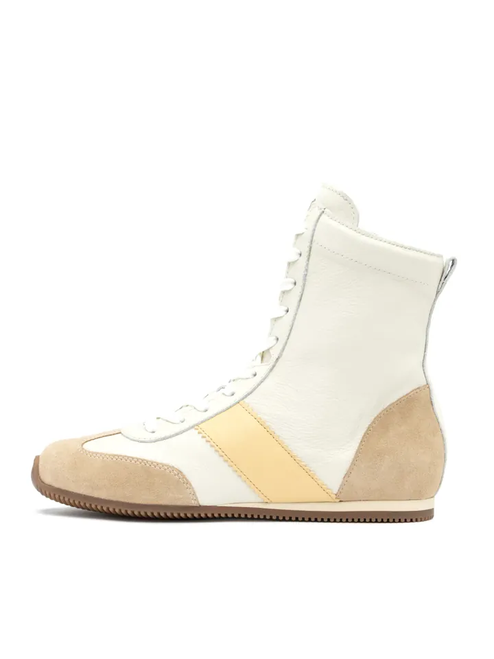 RYŁKO Botas de tobillo marrón claro / amarillo claro / blanco