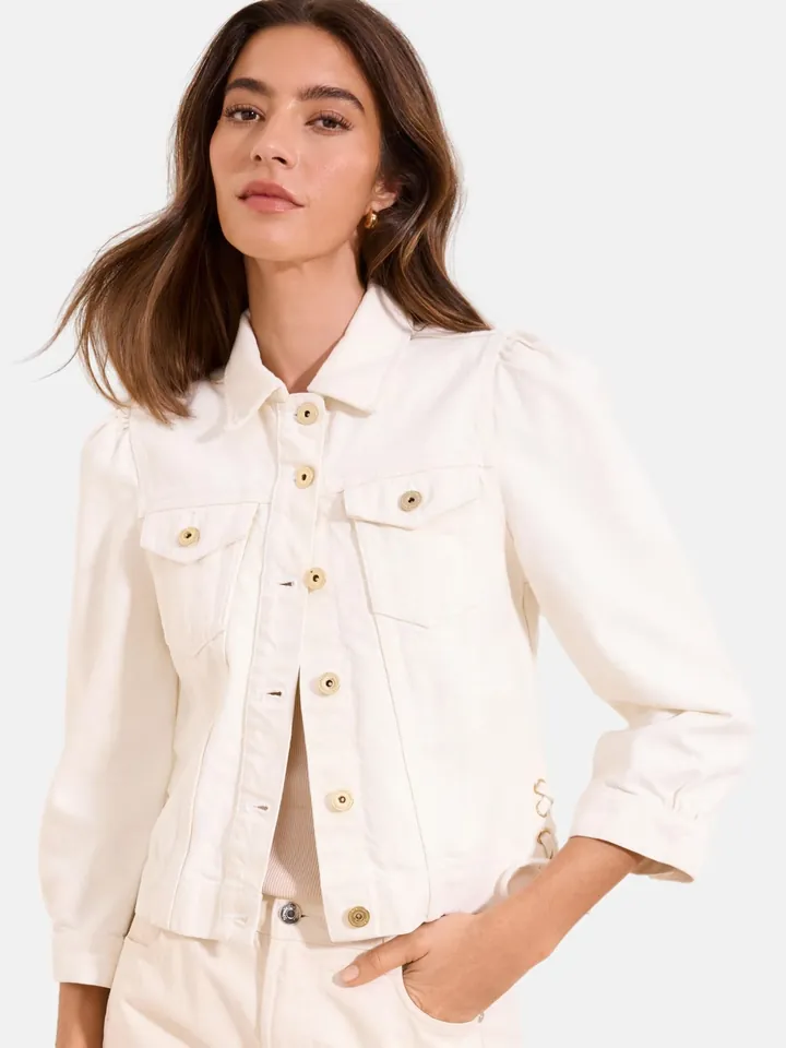Lipsy Chaqueta de entretiempo blanco denim