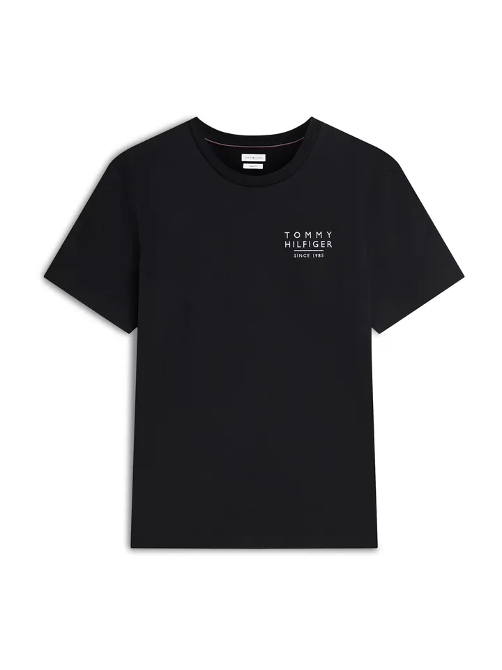 TOMMY HILFIGER Camiseta 'Wavy Flag Back Graphic' rojo / negro / blanco