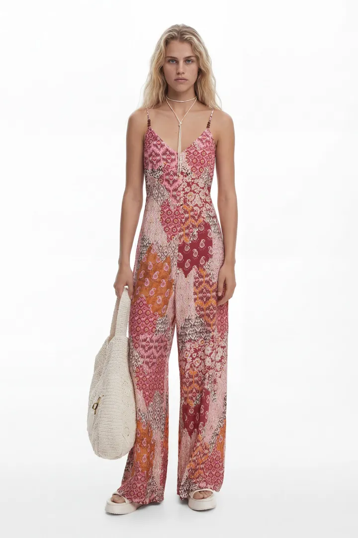 Desigual, Mono largo Boho, Rojo, L