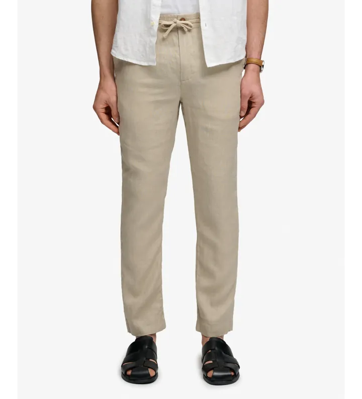 Superdry para hombre. M7011509A Pantalón Merchant Linen Pant beige (L), Casual, Lino
