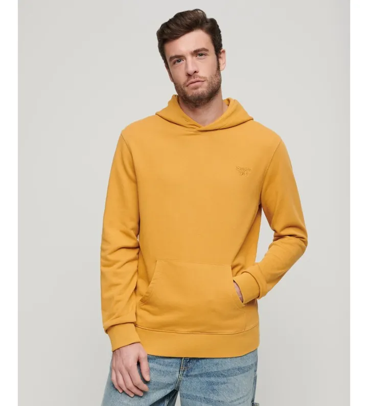 Superdry para hombre. M2012362A Sudadera con capucha efecto lavado vintage amarillo (L), Casual, Algodón, Manga larga