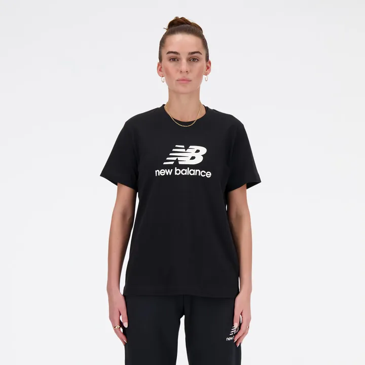 new balance Camiseta 'Essentials' negro / blanco