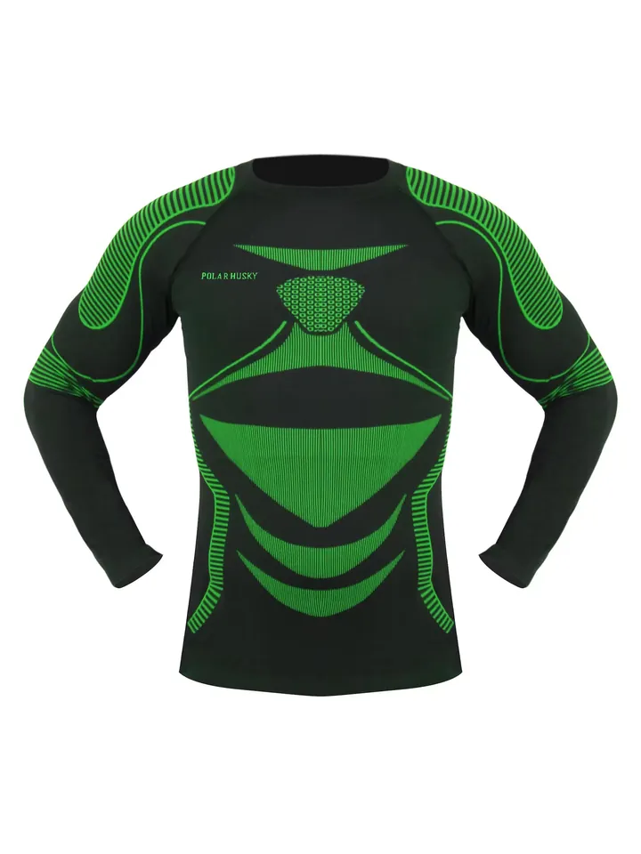 Polar Husky Camiseta térmica verde / negro