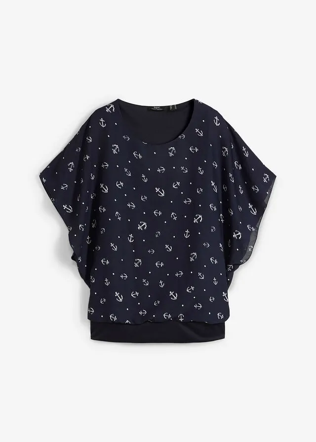 Camiseta georgette, de manda corta