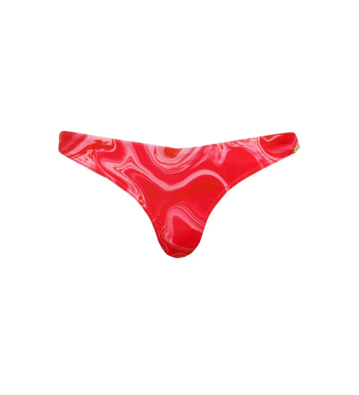 Superdry para mujer. W3010389A Braguita de bikini estampada de diseño atrevido rosa (L), Beachwear, Poliéster Reciclado, Sostenible
