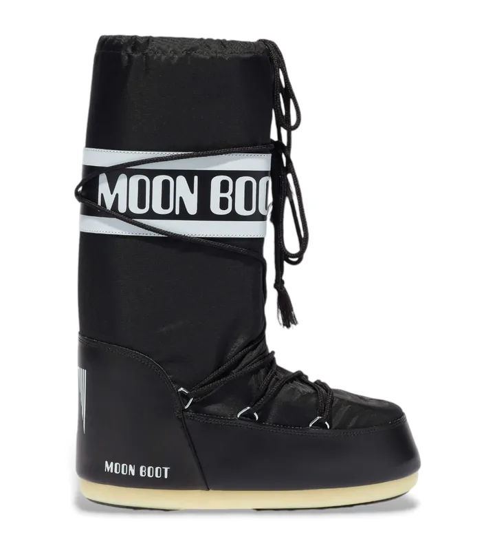 Moon Boot para mujer. 80D1400440 Botas Icon Nylon negro (27/30), Plano, Ninguno, Casual, Nieve