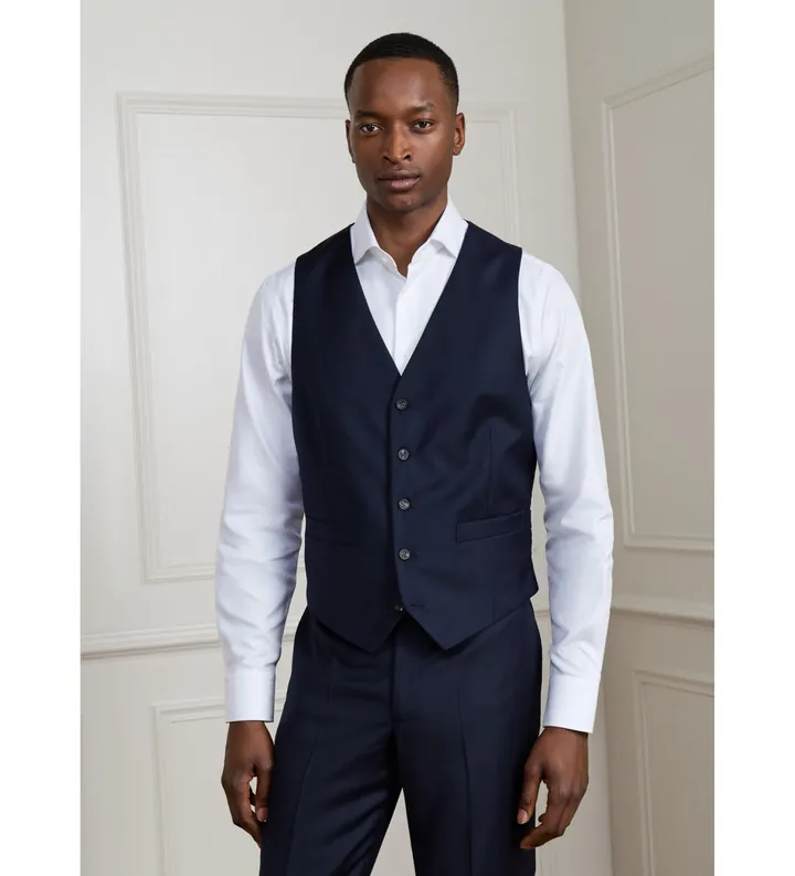 Hackett London para hombre. HM470553 Chaleco de Lana marino (40/32), Clásico