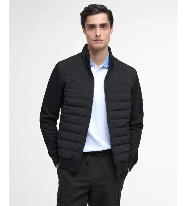 Barbour international para hombre. MQS0070 Abrigo Collins Baffle Quilted negro (M), Casual, Poliéster