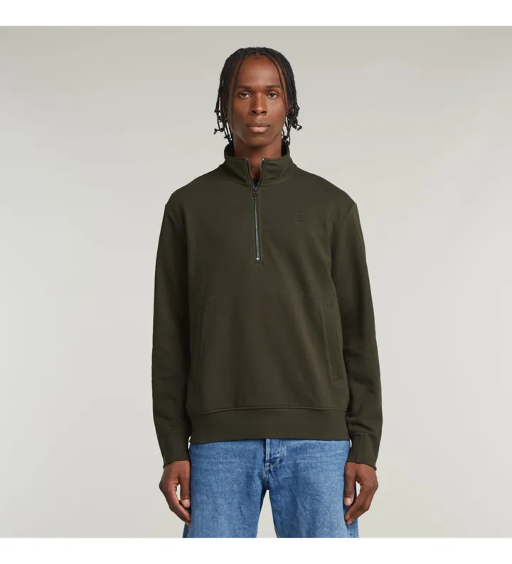 G-Star para hombre. D26305-D566-995 Sudadera Nifous Half Zip verde (M), Algodón Orgánico, Sostenible