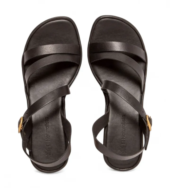 El Naturalista para mujer. 2N8521101005_001 Sandalias de Piel N852 Gaia negro (39), 3 a 5cm, Hebilla, Casual