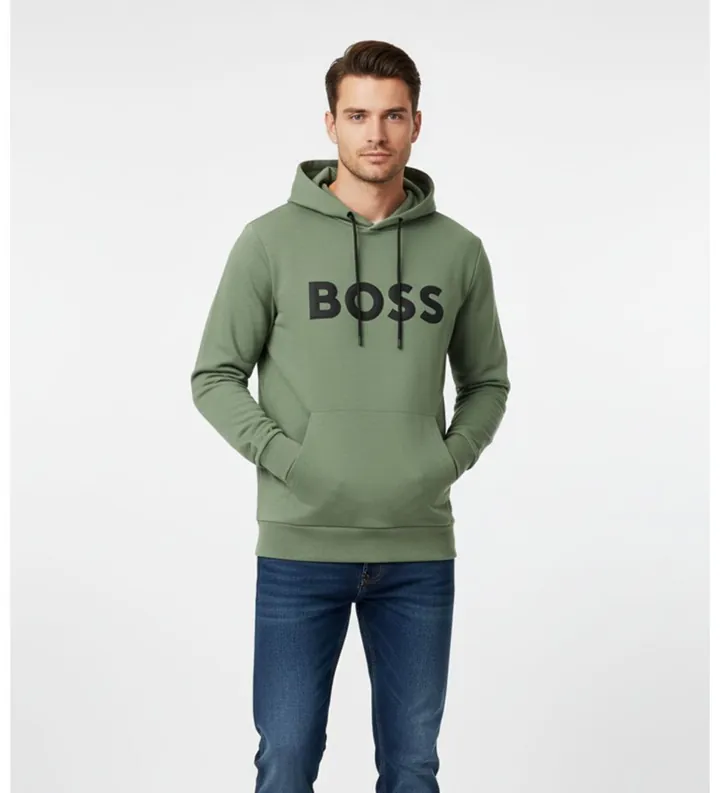 BOSS para hombre. 50551457 Sudadera Soody Zone verde (3XL), Casual, Algodón