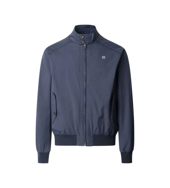 Hackett London para hombre. HM4000134 Chaqueta Heritage Harrington marino (L), Casual, Poliéster
