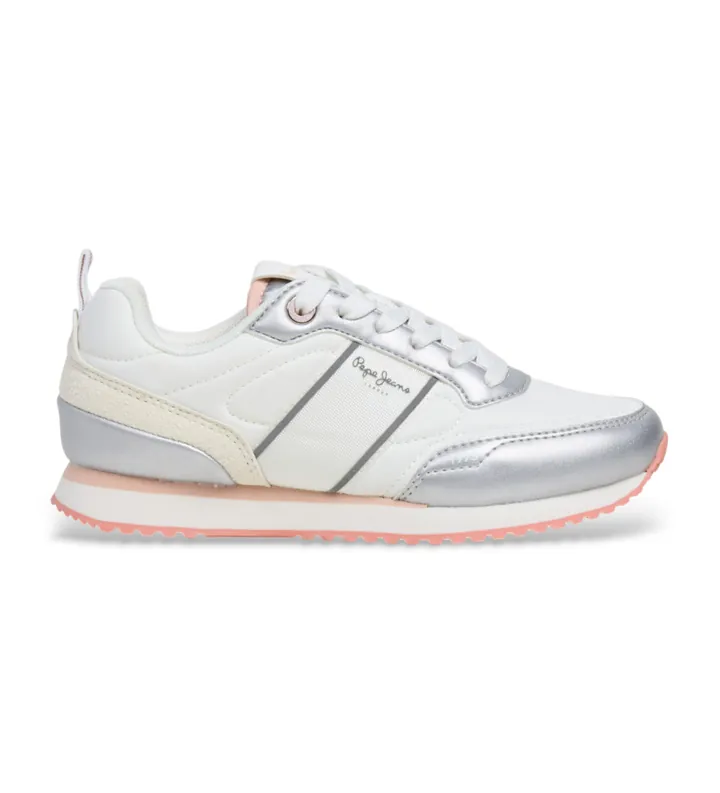 Pepe Jeans para mujer/niña. PGS400008 Zapatillas Dublinistral plateado (35), Plata, Plano, Cordones, Casual, moda infantil