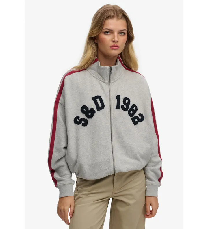 Superdry para mujer. W2012615A Chaqueta Athletic Loose gris (L), Casual, Deportivo, Algodón