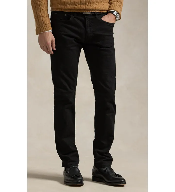 Polo Ralph Lauren para hombre. 710956083001 Jeans Sullivan Slim Fit elásticos negro (28/32), Casual, Algodón