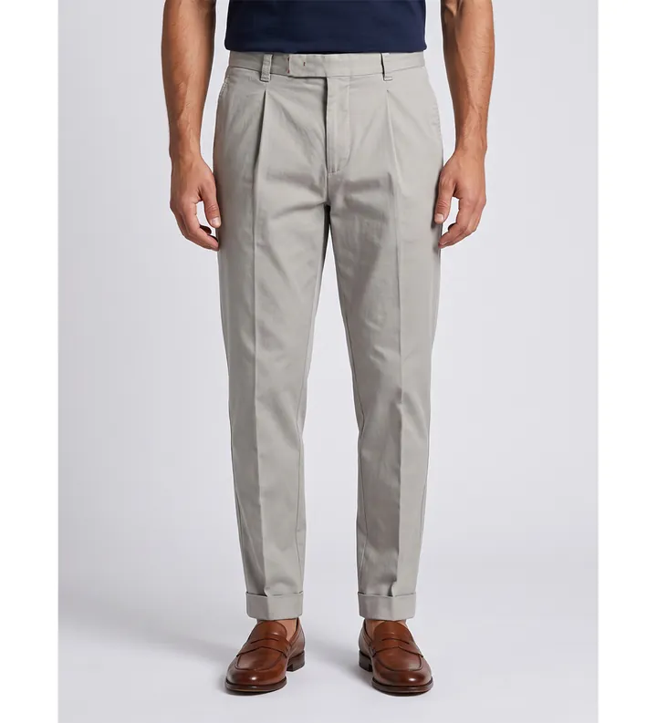 Berwich para hombre. ts0454x Pantalón Chiold beige (46), Casual, Algodón