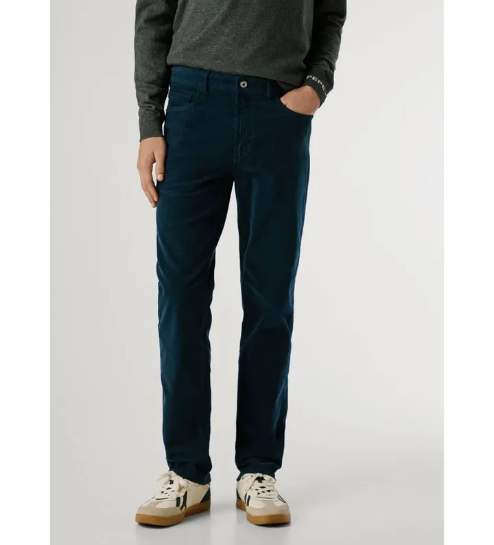 Pepe Jeans para hombre. PM2100016 Pantalón Slim 5 Bolsillos Corduroy marino (31), Casual, Algodón