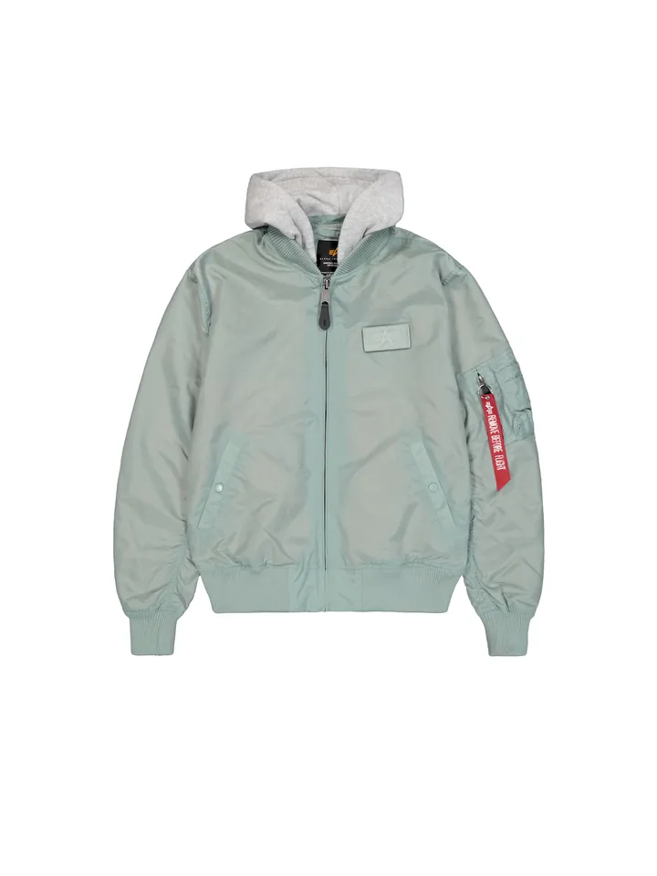 ALPHA INDUSTRIES Chaqueta de entretiempo 'MA-1 TT' gris moteado / menta