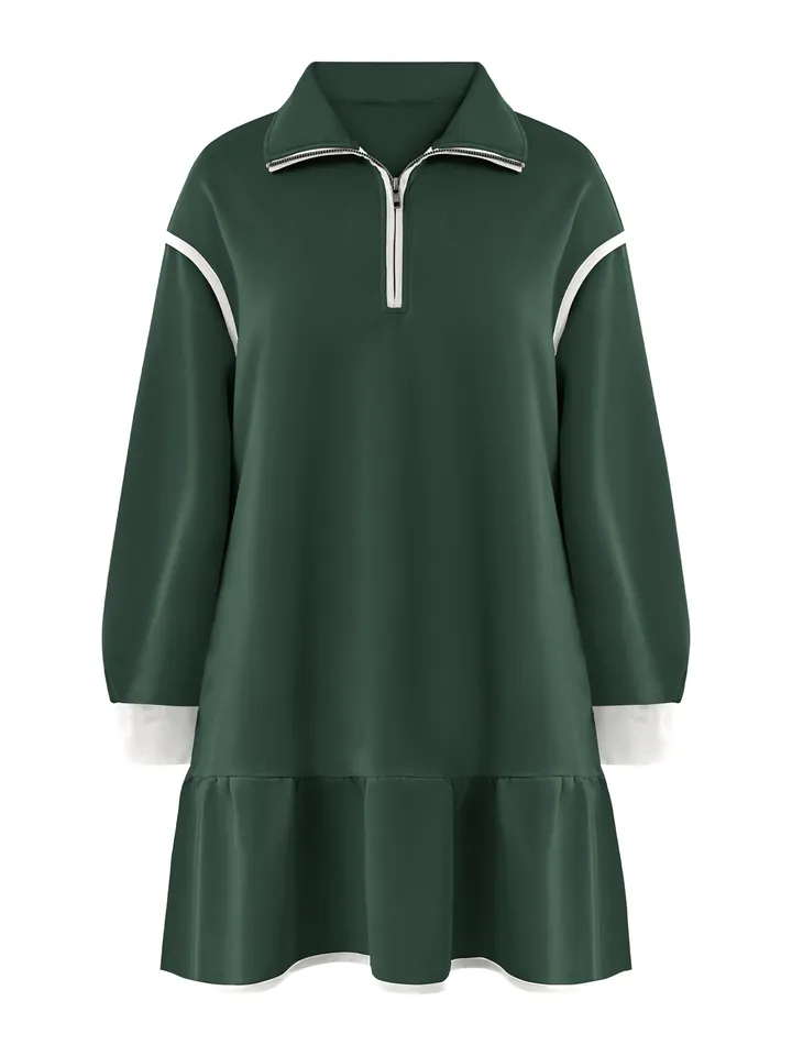 Imily Bela Vestido verde / blanco