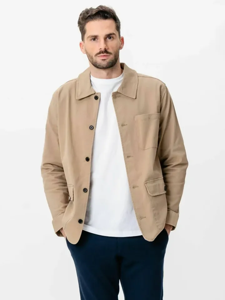 TEESHOPPEN Chaqueta de entretiempo ' Twill Shirt ' beige