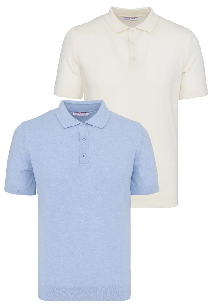Felix Hardy Camiseta ecru / azul claro