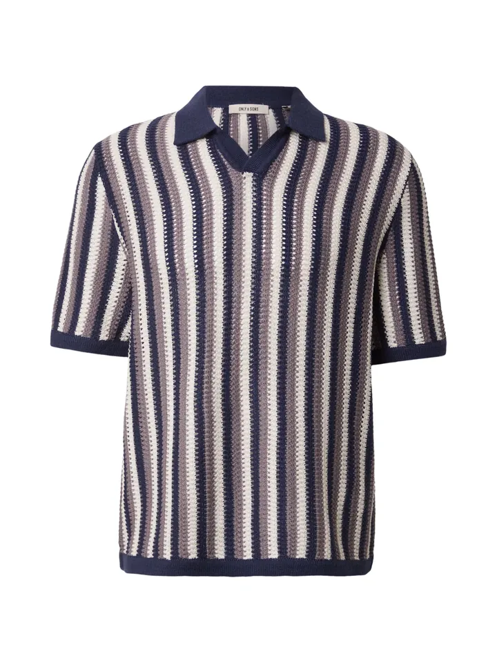 Only & Sons Jersey 'ONSTHUE' azul oscuro / lila / offwhite