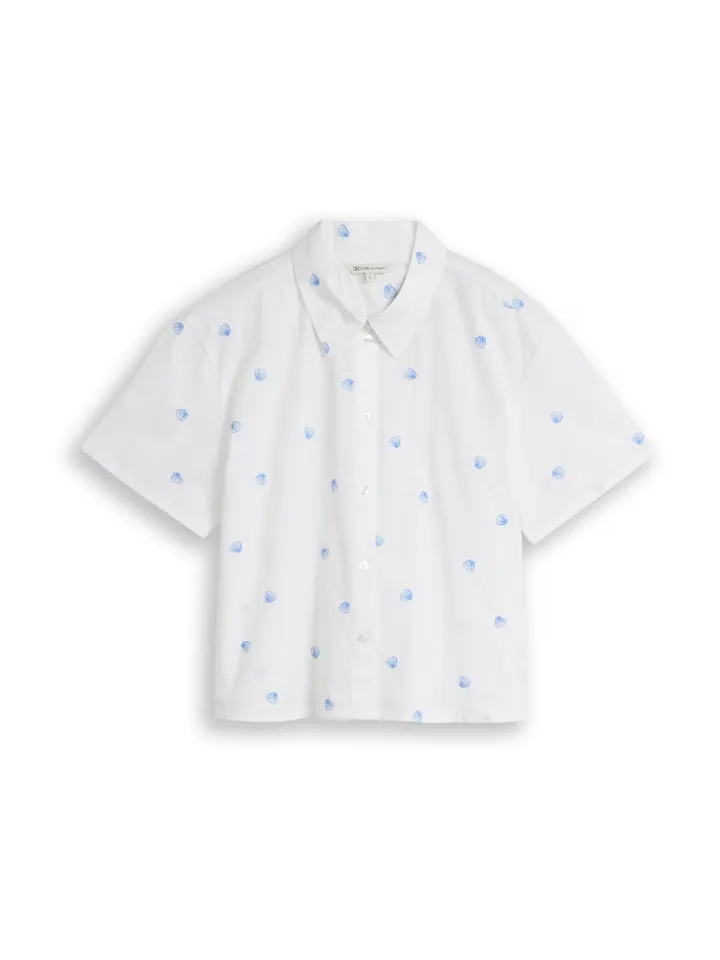 TOM TAILOR DENIM Blusa azul claro / blanco