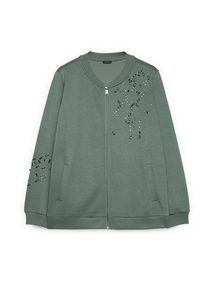 Fiorella Rubino Sudadera con cremallera  verde hierba
