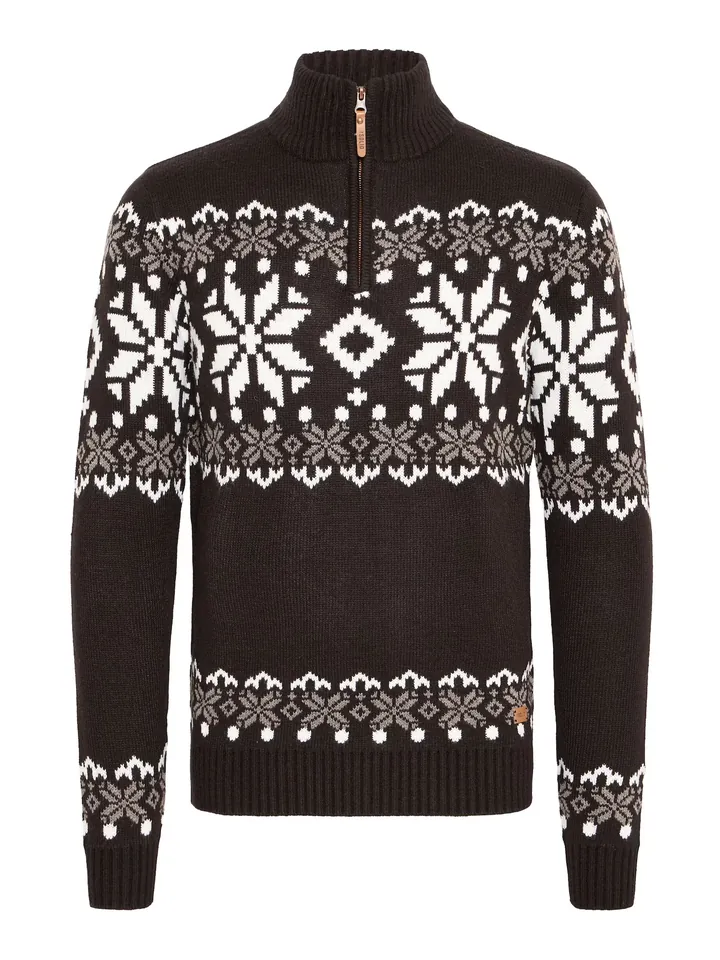 !Solid Jersey 'Norwin' marrón / gris / negro / blanco