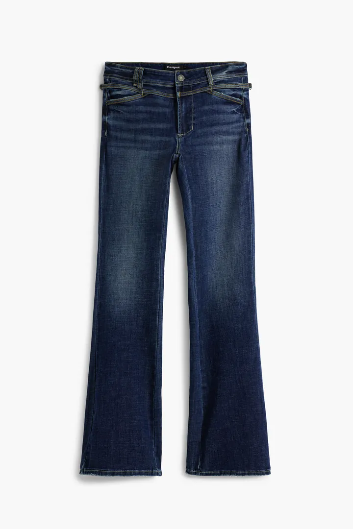 Desigual, Vaquero acampadado lavado, Mujer, Azul, 34