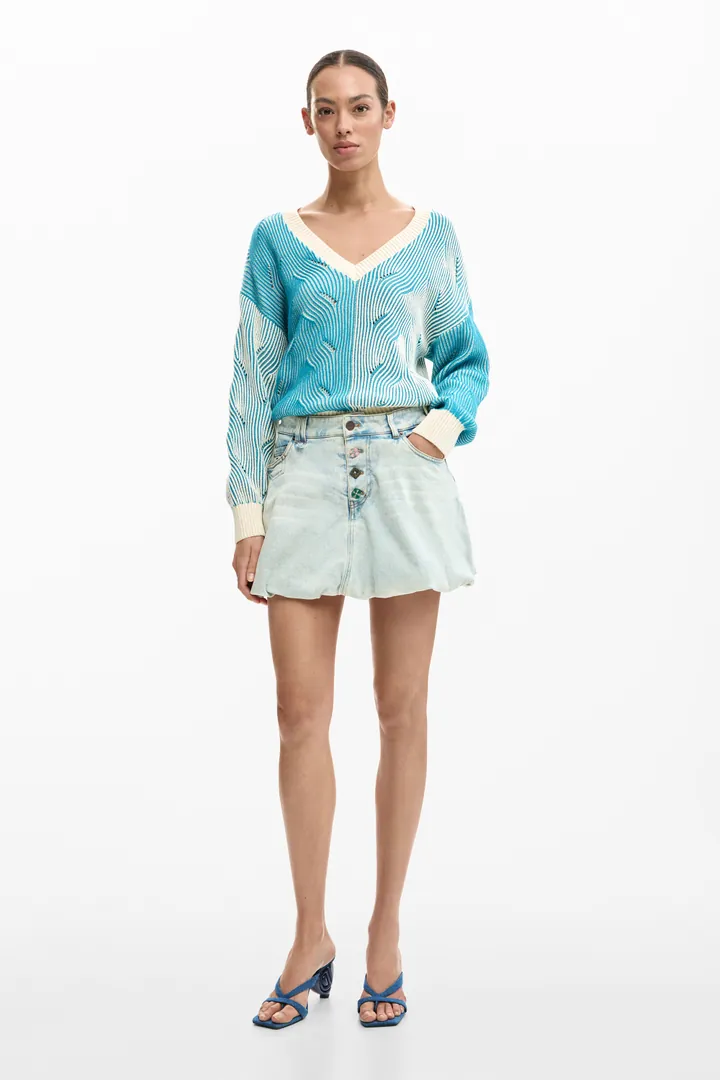 Desigual, Falda vaquera corta, Mujer, Algodon, Azul, L
