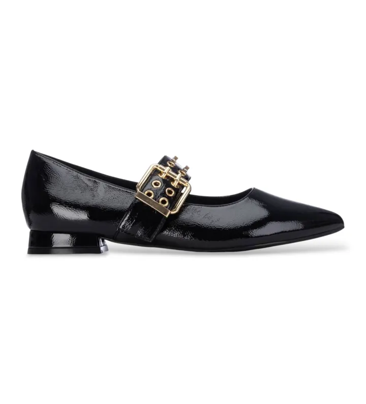 Xti para mujer. 14641801-NEGRO Zapatos 146418 negro (36), 1 a 3cm, Hebilla, Casual, Clásico, Charol