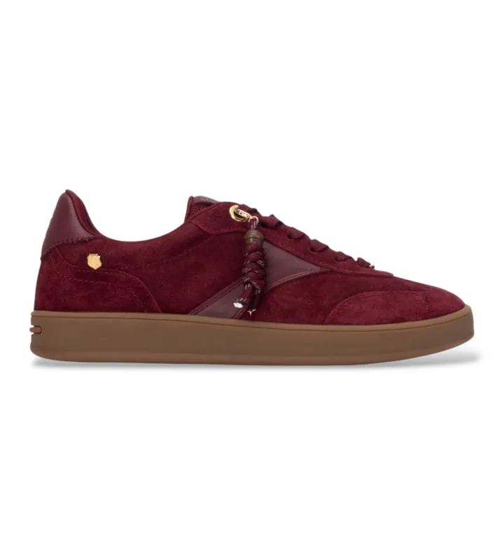 Carmela para mujer. 16437206-BURDEOS Zapatillas de Piel 164372 granate (36), Plano, Serraje, Cordones, Casual