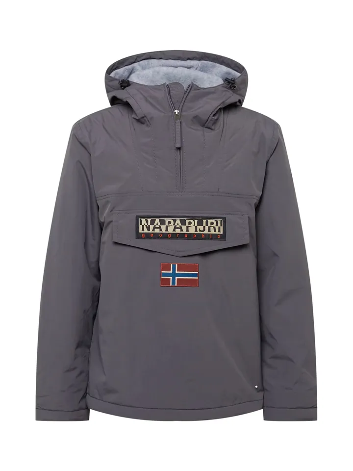 NAPAPIJRI Chaqueta funcional 'Rainforest' beige / gris oscuro / rojo oscuro / negro