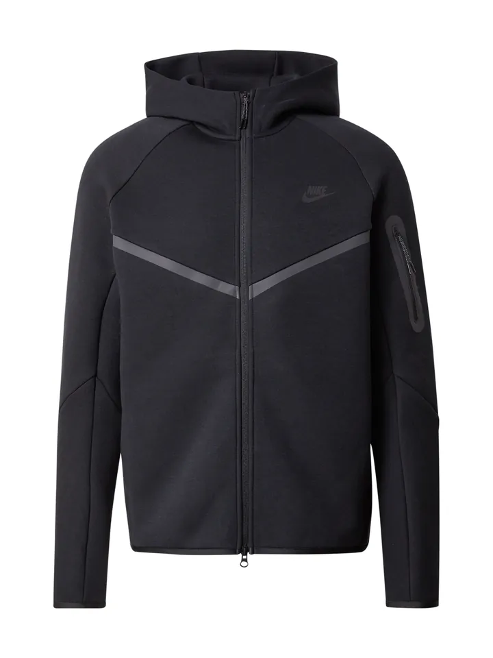 Nike Sportswear Sudadera con cremallera 'Tech Fleece' gris oscuro / negro