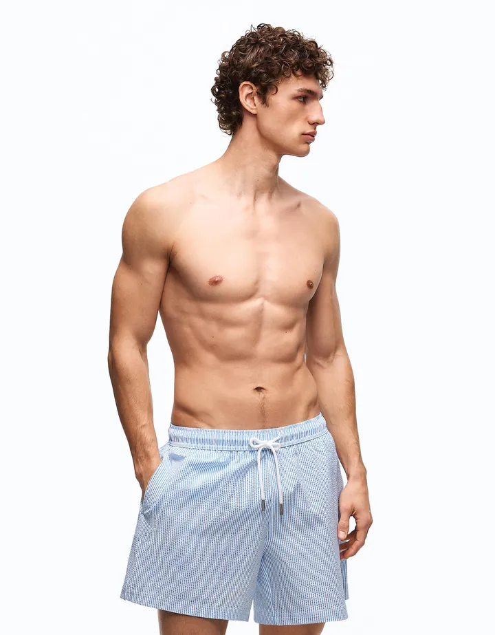Bershka Bañador Boxy Hombre L Marino