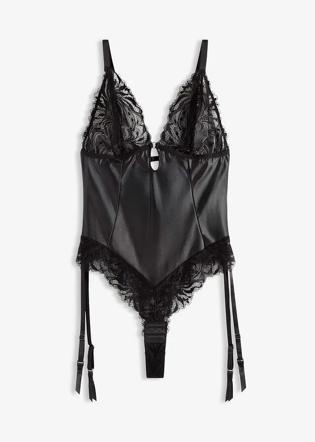 Body con efecto mojado y tirantes desmontables
