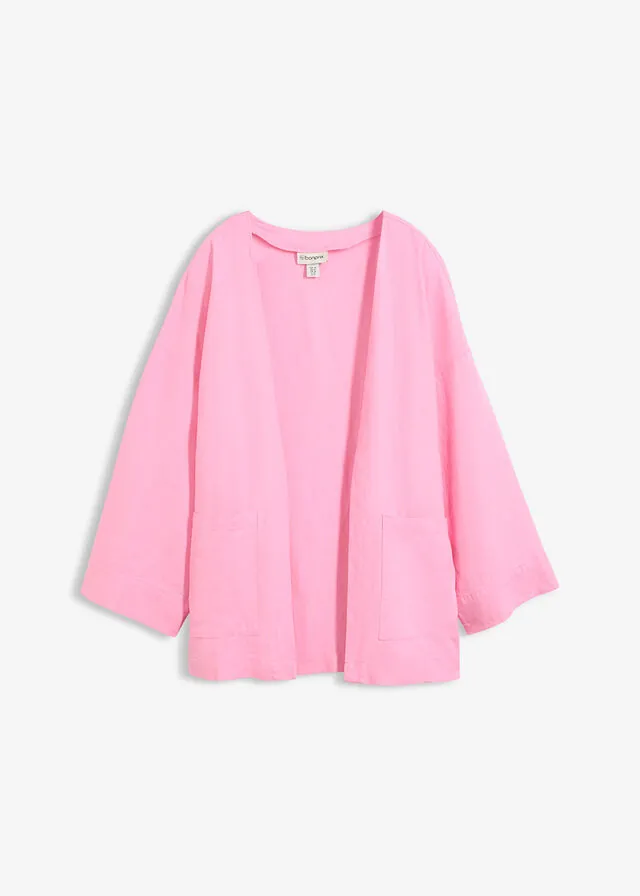 Blusa tipo kimono de mezcla de lino
