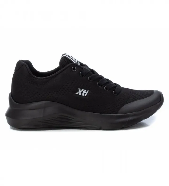Xti para mujer. 140729 Zapatillas con cuña negro (36), Tela, 1 a 3cm, Cordones, Casual